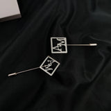 Brooch Collar Pin for Mens Name Letter Wedding Jewelry Stainless Steel