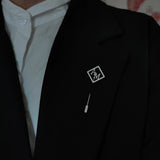 Brooch Collar Pin for Mens Name Letter Wedding Jewelry Stainless Steel