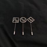 Brooch Collar Pin for Mens Name Letter Wedding Jewelry Stainless Steel