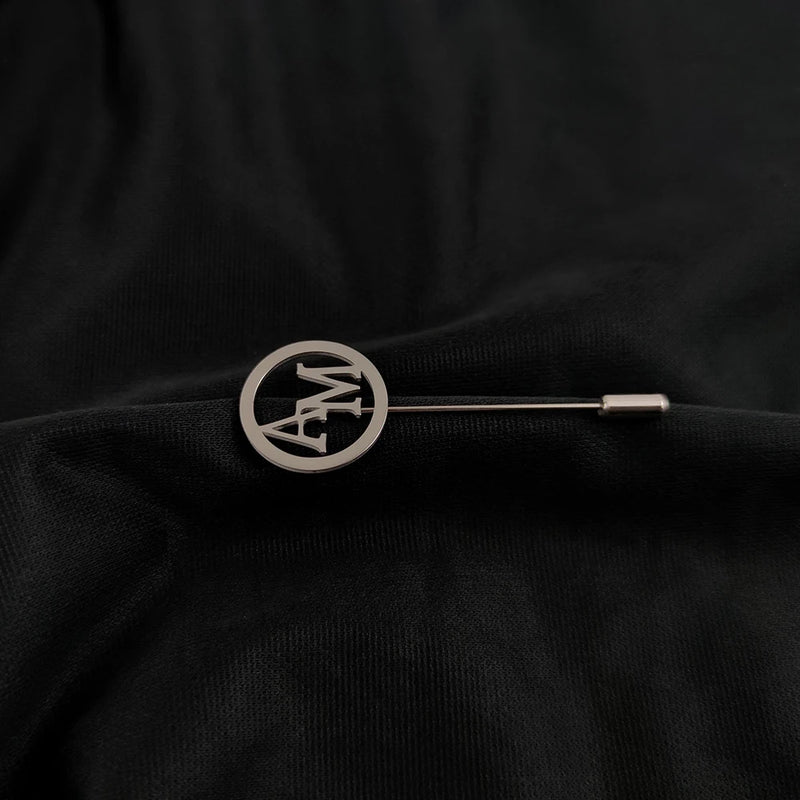 Brooch Collar Pin for Mens Name Letter Wedding Jewelry Stainless Steel