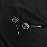 Brooch Collar Pin for Mens Name Letter Wedding Jewelry Stainless Steel