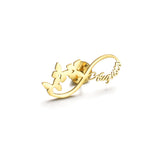 Personalized Butterfly Infinity Symbol Letter Brooch Jewelry