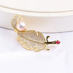 Dragonfly Flower Eagle Pearl Brooch DIY Accessories Corsage Female
