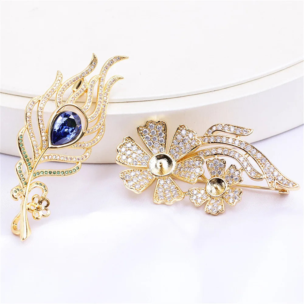 Dragonfly Flower Eagle Pearl Corsage Brooch DIY Accessories