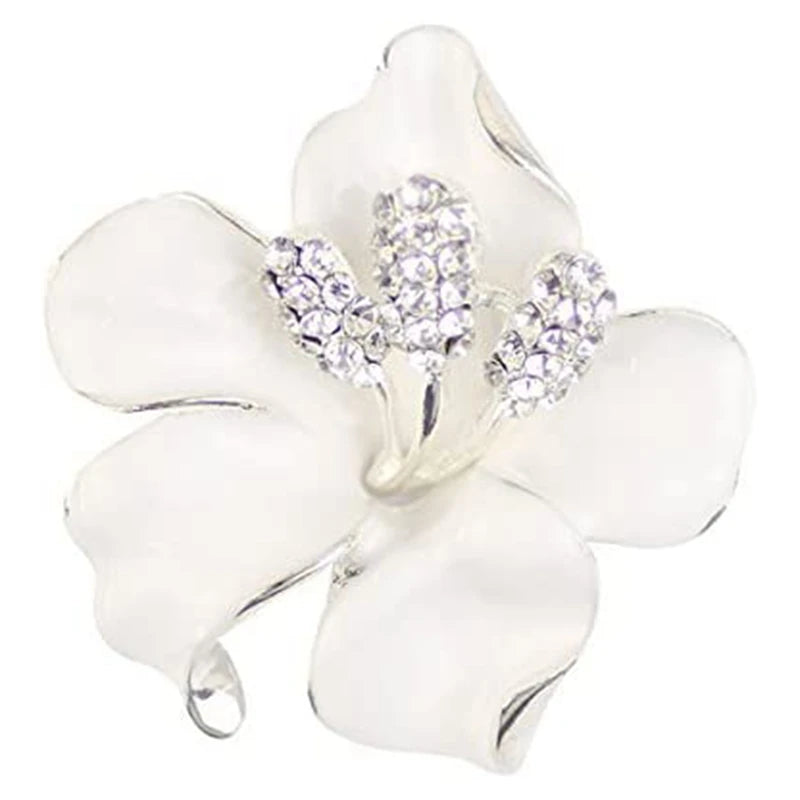 Stylish Flowers Brooch Pin with Created Crystal for Women and Girls
