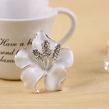 Stylish Flowers Brooch Pin with Created Crystal for Women and Girls