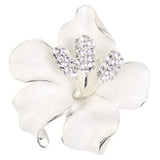 Stylish Flower Brooch Pin with Created Crystal