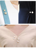 Pearl Rhinestone Brooch Set for Women Clothing Lapel Pin Sweater Skirt