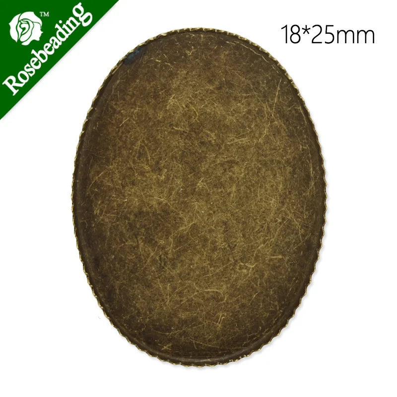 Antique Bronze Oval Bezel Brooch, 20pcs/lot