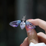 Acrylic CZ Dragonfly Butterfly Brooch for Women
