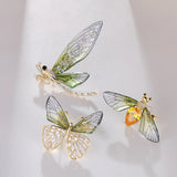 Acrylic CZ Dragonfly Butterfly Brooch for Women