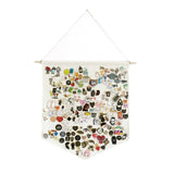 Beige Fabric Canvas Badge Bajji Storage Organizer