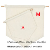 Beige Fabric Canvas Badge Bajji Storage Organizer