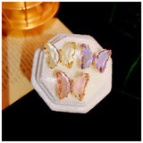 Butterfly CZ Multicolor Collar Pin Brooch