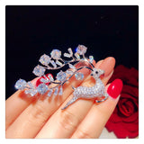Elk Shape Brooch for Women Bridal Jewelry Animal Party Wedding Brooche Pin