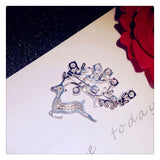 Elk Shape Brooch for Women Bridal Jewelry Animal Party Wedding Brooche Pin