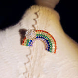 Crystal Rainbow Shape Brooch Maiden Corsage Pin Scarf Buckle