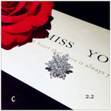 CZ Snowflake Flower Brooch Women's Boutonniere Pin
