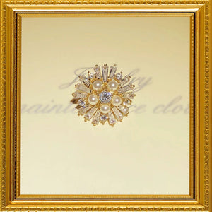 CZ Pearl Cardigan Brooch Pin Women's Gift