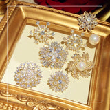 CZ Pearl Cardigan Brooch Pin Women's Gift
