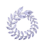 Romantic Cubic Zirconia Olive Branch Brooch Fine Jewelry