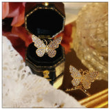 S925 Butterfly CZ Brooch for Women Anti-glare Collar Pin