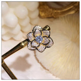 Vintage S925 Camellia Flower Brooch Pin