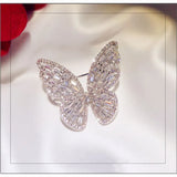 S925 Butterfly CZ Brooch Sweet Pin Fine Jewelry
