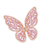 S925 Pink Purple Butterfly Brooch with Cubic Zirconia