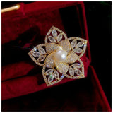 S925 Flower Pin Corsage Brooch for Women