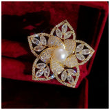 S925 Flower Pin Corsage Brooch for Women