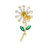 S925 Sunflower Bee Brooch Pin Lovely Cardigan Shawl Buckle