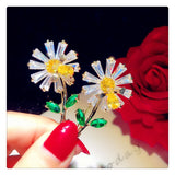S925 Sunflower Bee Brooch Pin Lovely Cardigan Shawl Buckle