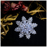 Women's Snowflake CZ Brooch Suit Coat Pin Skirt Accessory