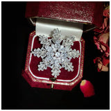 Women's Snowflake CZ Brooch Suit Coat Pin Skirt Accessory
