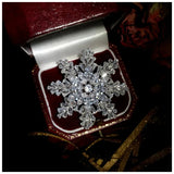 Women's Snowflake CZ Brooch Suit Coat Pin Skirt Accessory