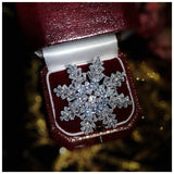 Women's Snowflake CZ Brooch Suit Coat Pin Skirt Accessory
