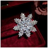 Women's Snowflake CZ Brooch Suit Coat Pin Skirt Accessory