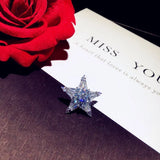 Snowflake CZ Flower Brooch High Collar Scarf Pin