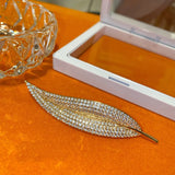 Feather Pin CZ Brooch Corsage Fine Jewelry