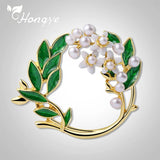 Shell Pearl Brooch 24k Flower Bouquet Bridal Wedding Jewelry Gift