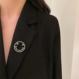 Zircon Smiling Face Brooch for Women