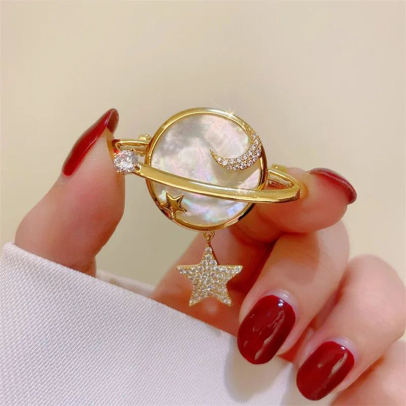 Fritillaria Sweater Pin Universe Star Brooch
