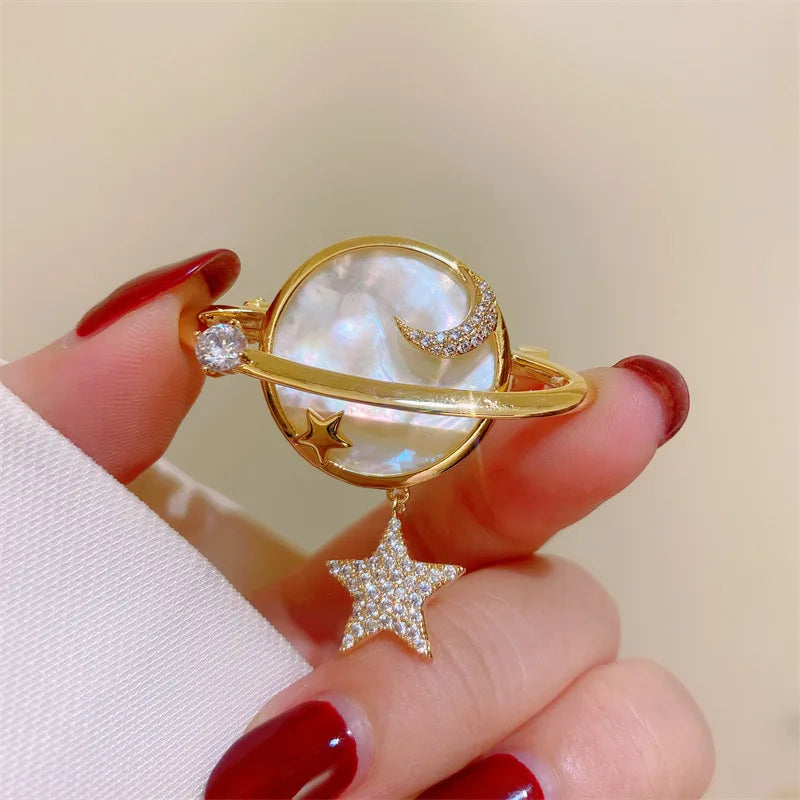 Fritillaria Sweater Pin Universe Star Brooch