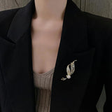 Western Pearls Rhinestone Brooch Pin for Women