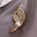 Western Pearls Rhinestone Brooch Pin for Women