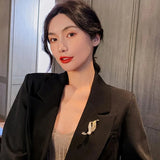 Western Pearls Rhinestone Brooch Pin for Women