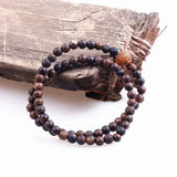 Brown 6mm Stone Bead Bracelet Men Stretch Bracelet Strand Bracelets
