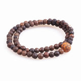 Brown 6mm Stone Bead Bracelet Men Stretch Bracelet Strand Bracelets