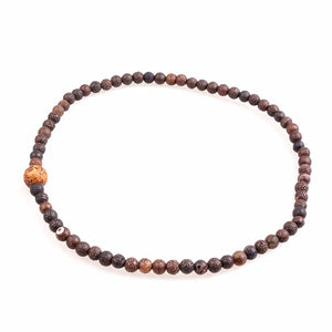 Brown 6mm Stone Bead Bracelet Men Stretch Bracelet Strand Bracelets